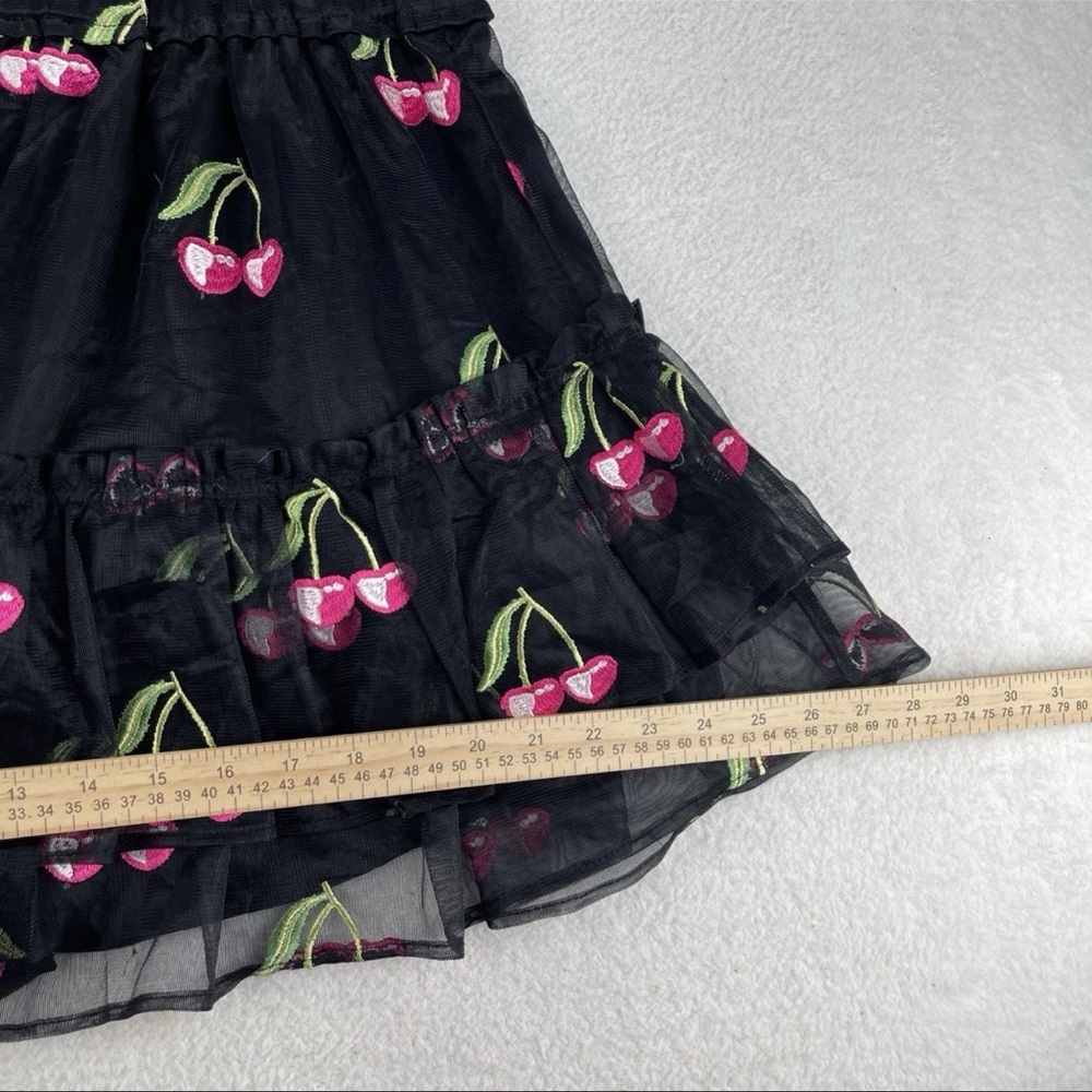 Buddy Love Sz Medium CLEMENTINE Elastic Waist Mini Dress Wild Cherries Black NWT - Picture 9 of 13